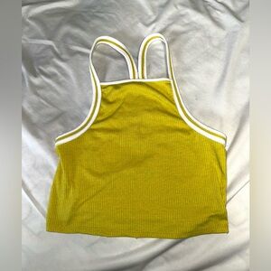 FOREVER 21 Yellow Ribbed Tank Top (SIZE L)
